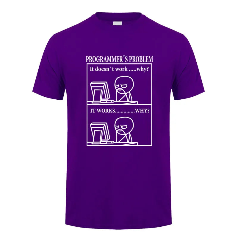 Funny Programmer Programming Developer T Shirt Men Cotton Short Sleeve Computer Geek T-Shirts Man Clothing JL-088