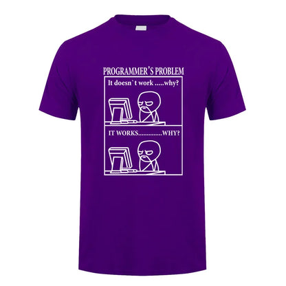 Funny Programmer Programming Developer T Shirt Men Cotton Short Sleeve Computer Geek T-Shirts Man Clothing JL-088
