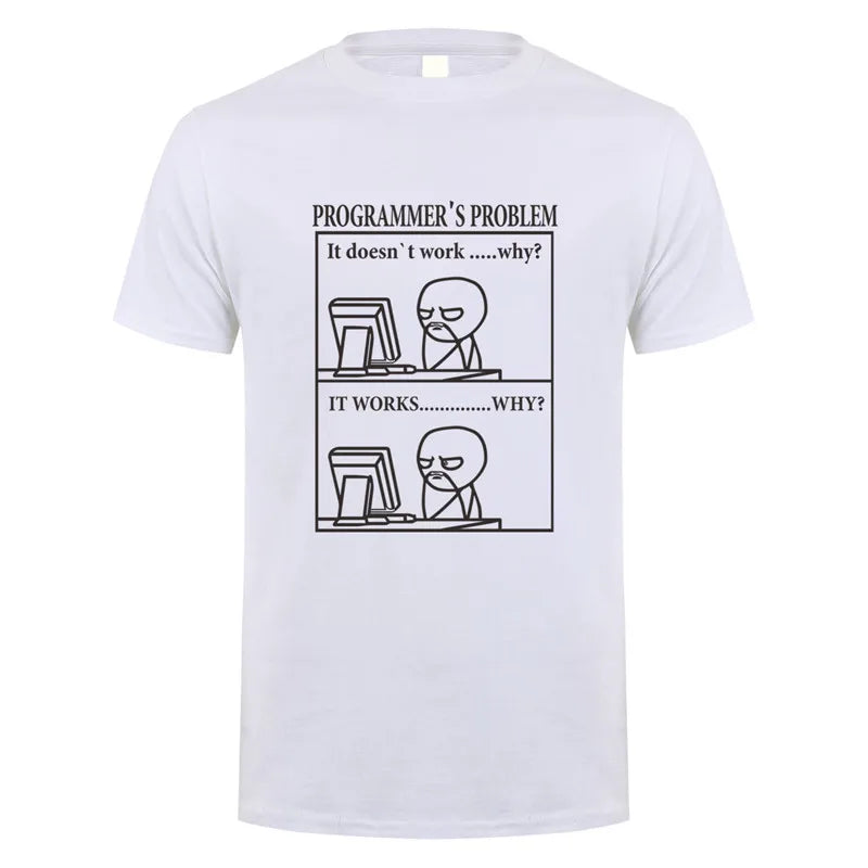 Funny Programmer Programming Developer T Shirt Men Cotton Short Sleeve Computer Geek T-Shirts Man Clothing JL-088