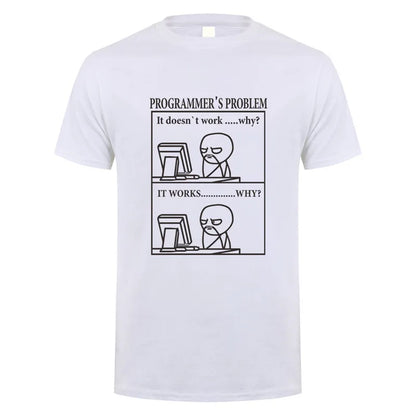 Funny Programmer Programming Developer T Shirt Men Cotton Short Sleeve Computer Geek T-Shirts Man Clothing JL-088