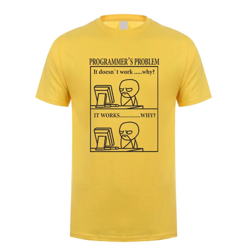 Funny Programmer Programming Developer T Shirt Men Cotton Short Sleeve Computer Geek T-Shirts Man Clothing JL-088