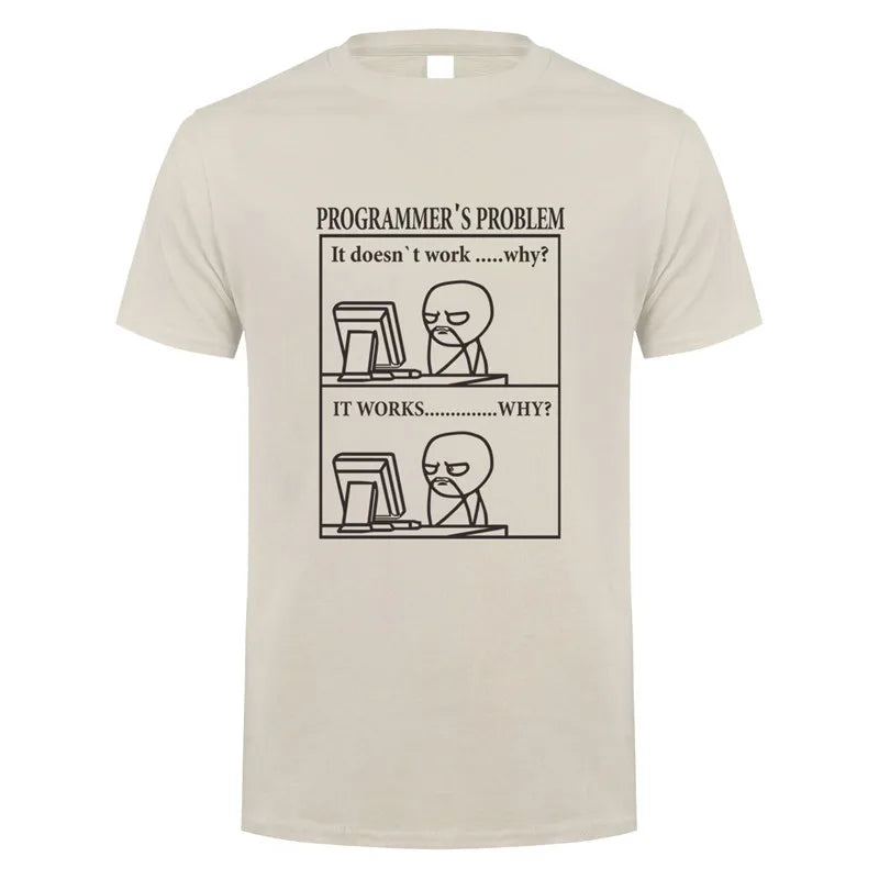 Funny Programmer Programming Developer T Shirt Men Cotton Short Sleeve Computer Geek T-Shirts Man Clothing JL-088