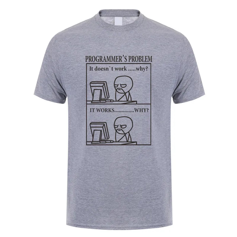 Funny Programmer Programming Developer T Shirt Men Cotton Short Sleeve Computer Geek T-Shirts Man Clothing JL-088