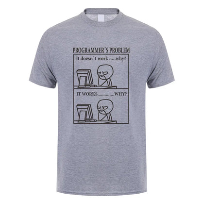 Funny Programmer Programming Developer T Shirt Men Cotton Short Sleeve Computer Geek T-Shirts Man Clothing JL-088