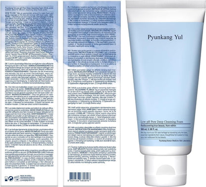 PKY Low Ph Pore Deep Cleansing Foam, Pore Cleanser with Fluffy Microbubbles, AHA, Witch Hazel, Zero Irritation, Korean Skincare (3.38 Fl. Oz, 100Ml)