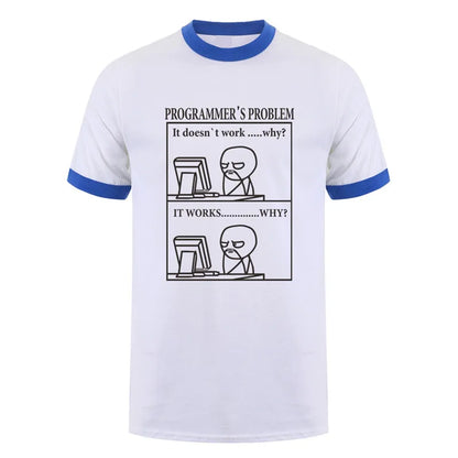 Funny Programmer Programming Developer T Shirt Men Cotton Short Sleeve Computer Geek T-Shirts Man Clothing JL-088