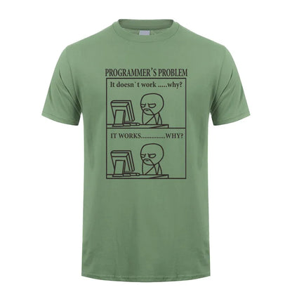 Funny Programmer Programming Developer T Shirt Men Cotton Short Sleeve Computer Geek T-Shirts Man Clothing JL-088