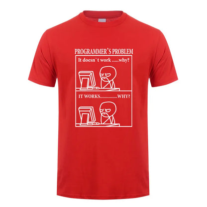 Funny Programmer Programming Developer T Shirt Men Cotton Short Sleeve Computer Geek T-Shirts Man Clothing JL-088
