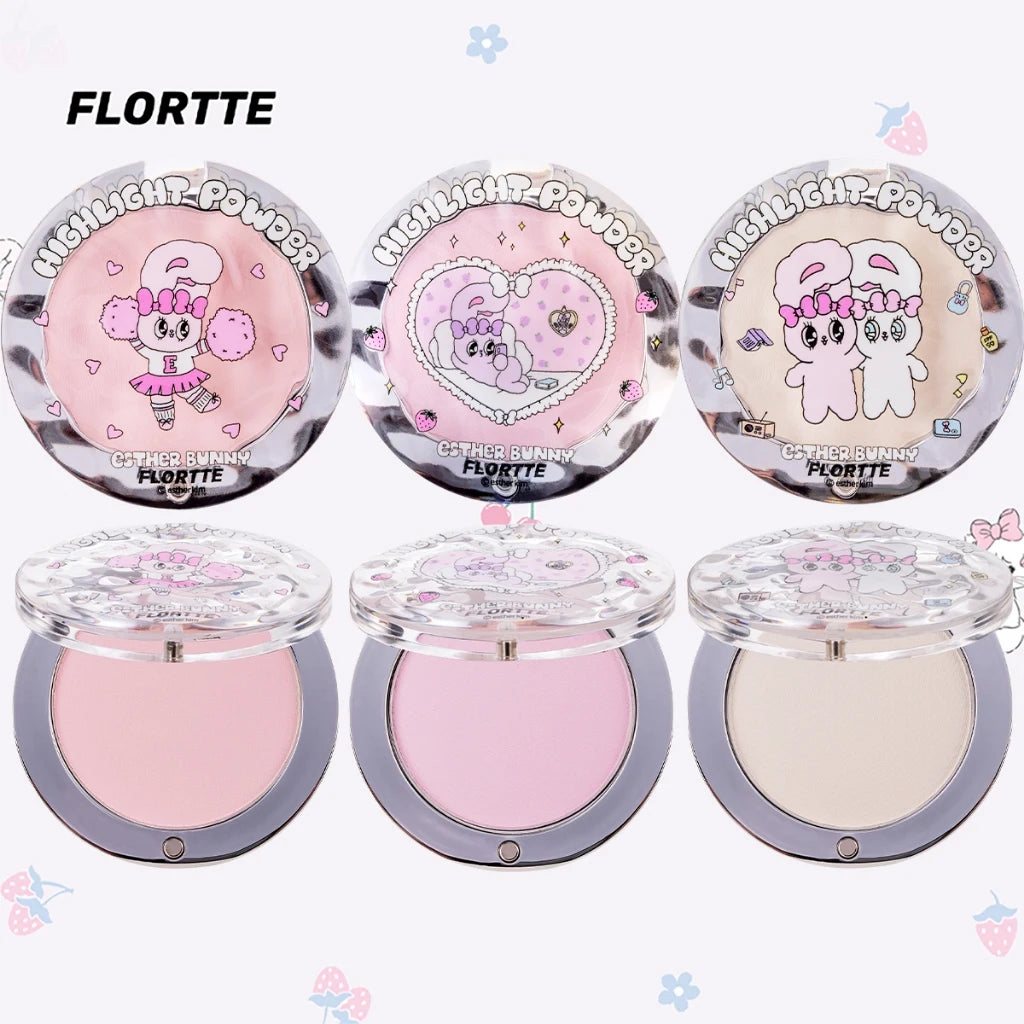 FLORTTE See Pearl Single-Colour Highlighter Powder Matte Brighten Contour Palette Face Makeup Cosmetics