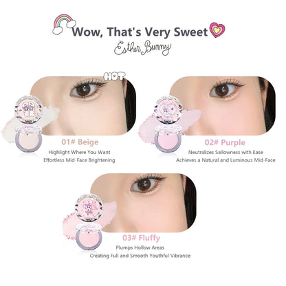 FLORTTE See Pearl Single-Colour Highlighter Powder Matte Brighten Contour Palette Face Makeup Cosmetics