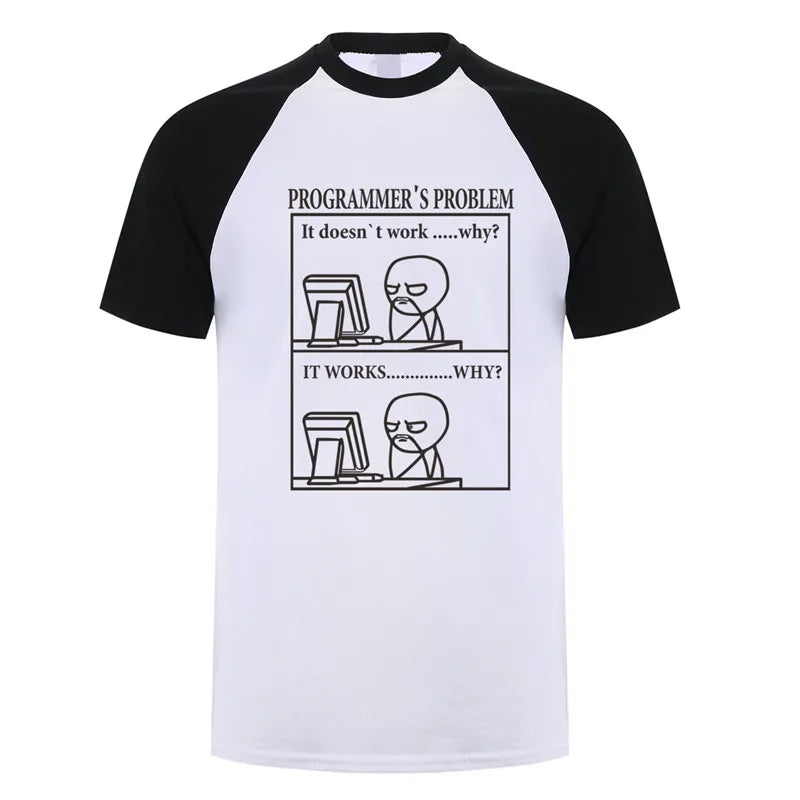 Funny Programmer Programming Developer T Shirt Men Cotton Short Sleeve Computer Geek T-Shirts Man Clothing JL-088
