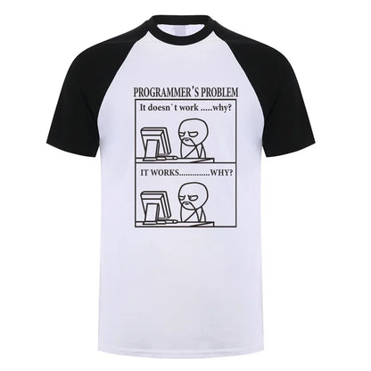 Funny Programmer Programming Developer T Shirt Men Cotton Short Sleeve Computer Geek T-Shirts Man Clothing JL-088
