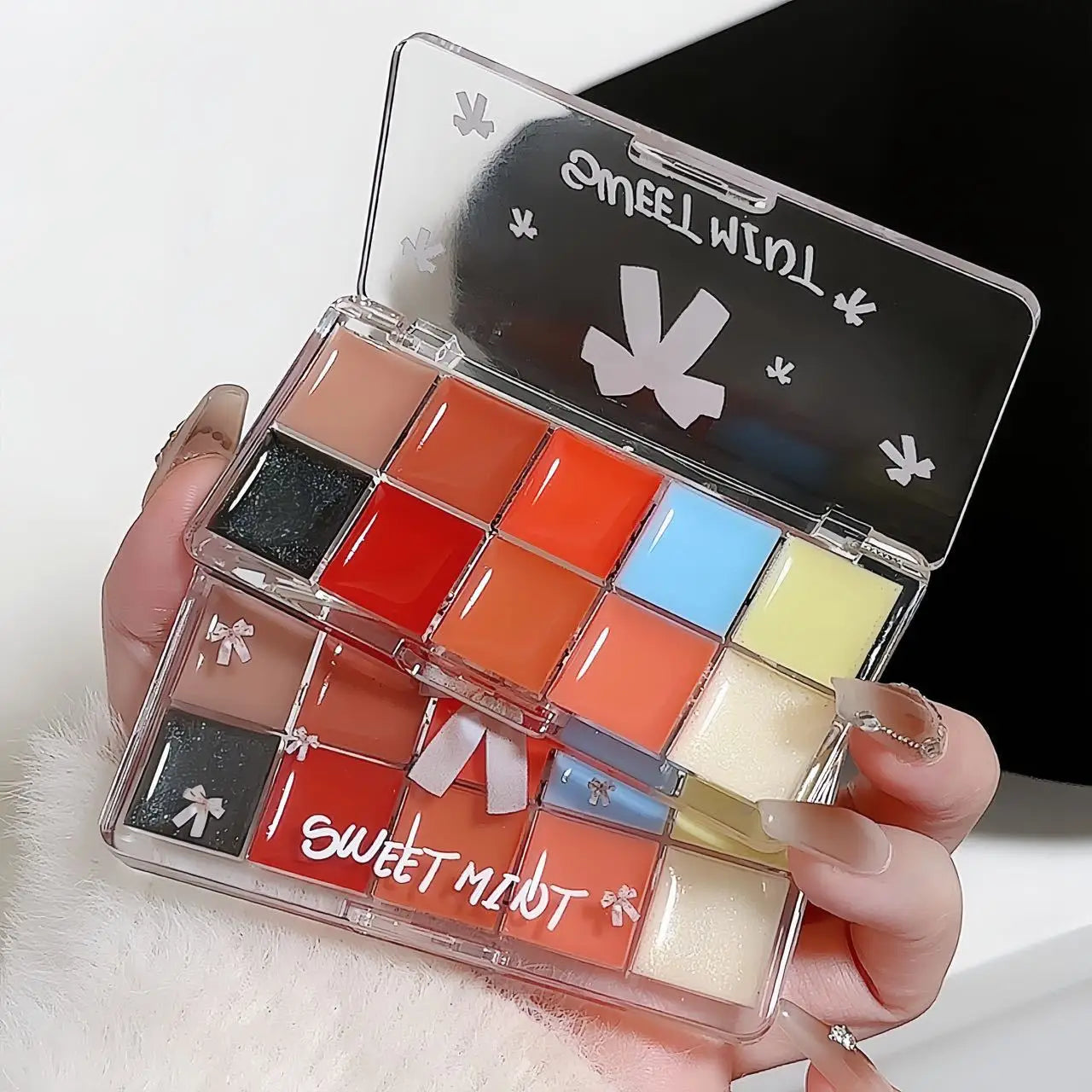 Real 10-Color Lip Palette Lip Gloss and Lipstick Glossy Moisturizing Pigmented Multifunctional Original Cosmetics