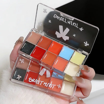 Real 10-Color Lip Palette Lip Gloss and Lipstick Glossy Moisturizing Pigmented Multifunctional Original Cosmetics