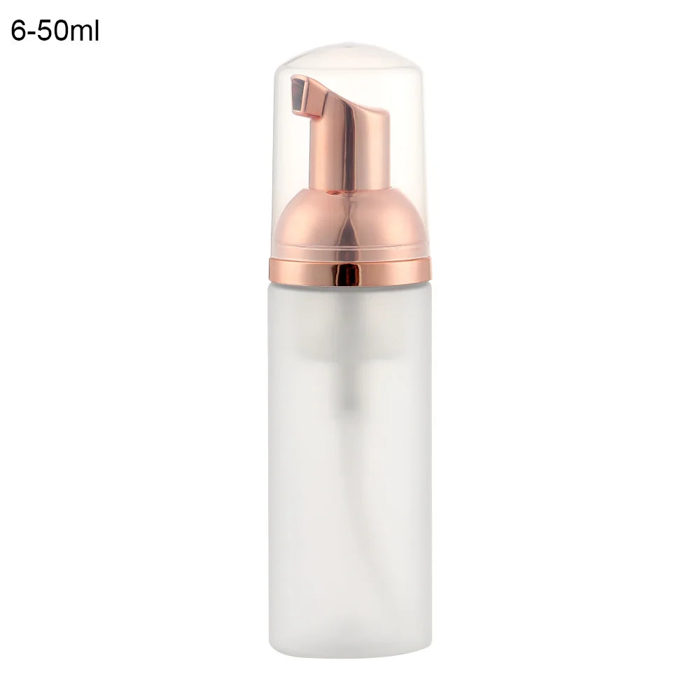 Foaming Bottle 1Pc Plastic Foam Pump Bottle Empty Face Eyelashes Cosmetic Bottle Cleaner Soap Dispenser Foam Bottle Rose Go