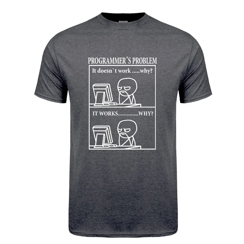 Funny Programmer Programming Developer T Shirt Men Cotton Short Sleeve Computer Geek T-Shirts Man Clothing JL-088