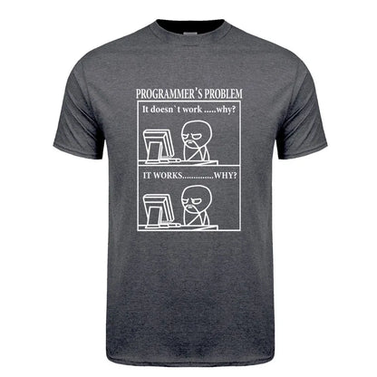 Funny Programmer Programming Developer T Shirt Men Cotton Short Sleeve Computer Geek T-Shirts Man Clothing JL-088