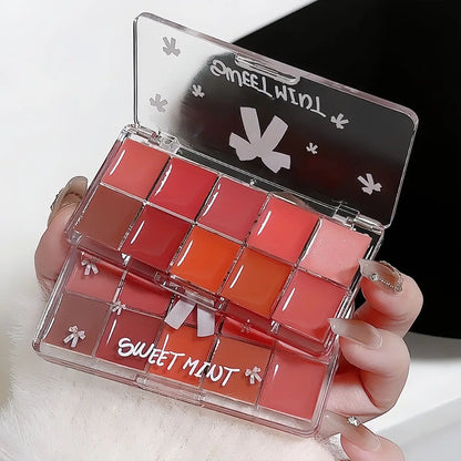 Real 10-Color Lip Palette Lip Gloss and Lipstick Glossy Moisturizing Pigmented Multifunctional Original Cosmetics