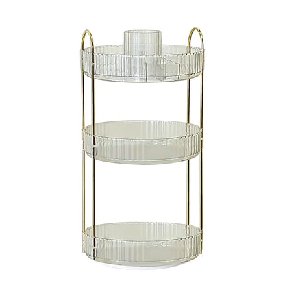 Bdday 360° Rotating Makeup Organizer, Bathroom Make up Spinning Holder Rack, Large Capacity Cosmetics Storage Vanity Shelf Countertop, Fits Cosmetics, Perfume, Skincare, Lipsticks 3 Tiers