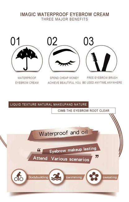 Professional Eyebrow Waterproof Long-Lasting Makeup Eyebrow Cream Gel Cosmetics