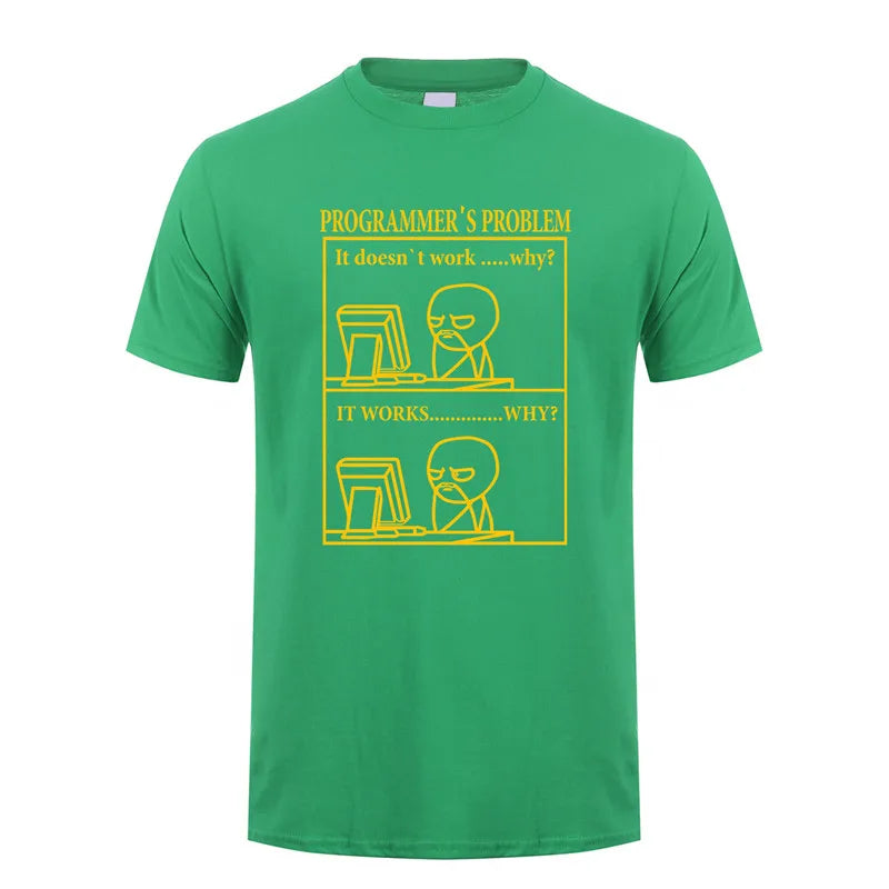 Funny Programmer Programming Developer T Shirt Men Cotton Short Sleeve Computer Geek T-Shirts Man Clothing JL-088