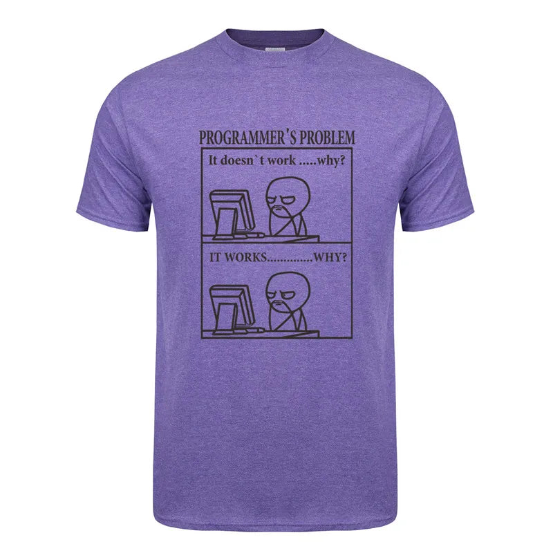 Funny Programmer Programming Developer T Shirt Men Cotton Short Sleeve Computer Geek T-Shirts Man Clothing JL-088