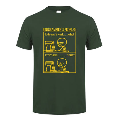 Funny Programmer Programming Developer T Shirt Men Cotton Short Sleeve Computer Geek T-Shirts Man Clothing JL-088