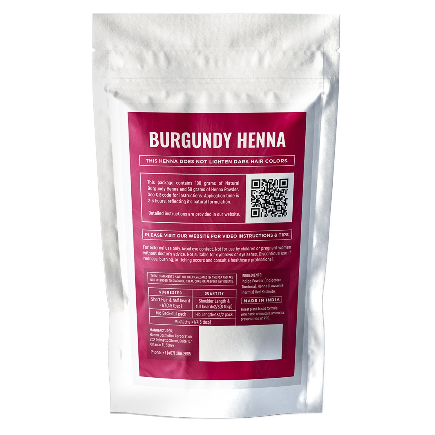 Henna Cosmetics Henna Hair Color & Beard Dye for Men | 100 Grams+50 Grams Bonus
