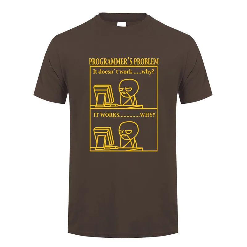 Funny Programmer Programming Developer T Shirt Men Cotton Short Sleeve Computer Geek T-Shirts Man Clothing JL-088