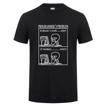 Funny Programmer Programming Developer T Shirt Men Cotton Short Sleeve Computer Geek T-Shirts Man Clothing JL-088