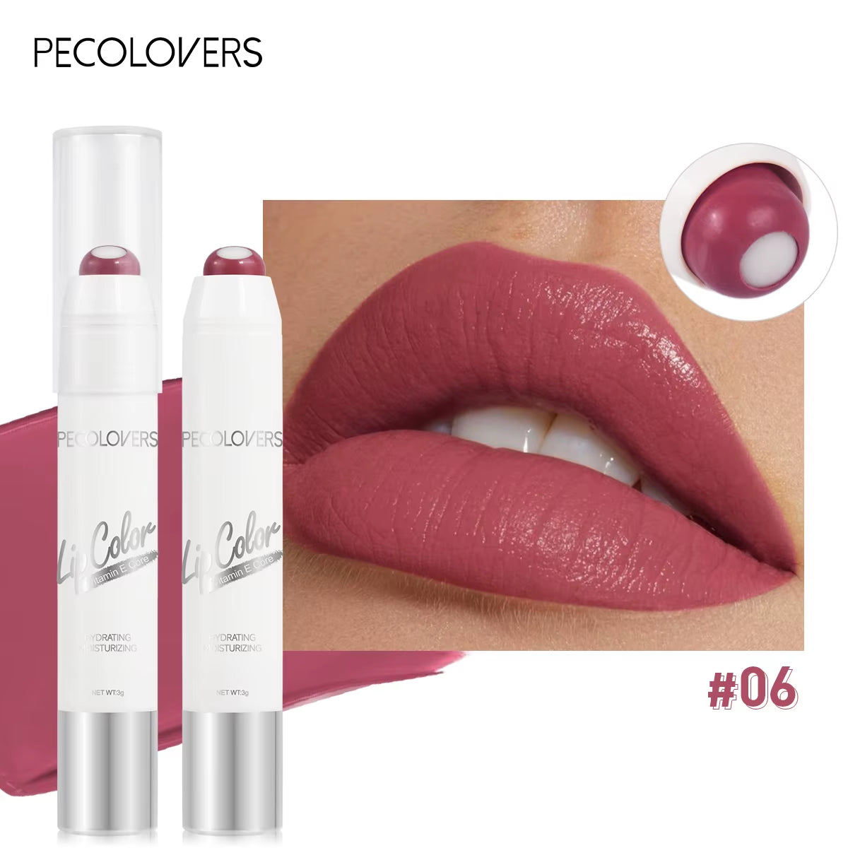 6 Colors Lipstick Pen Waterproof Red Lipstick Non-Stick Cup Makeup Lip Liner Pen Cosmetics