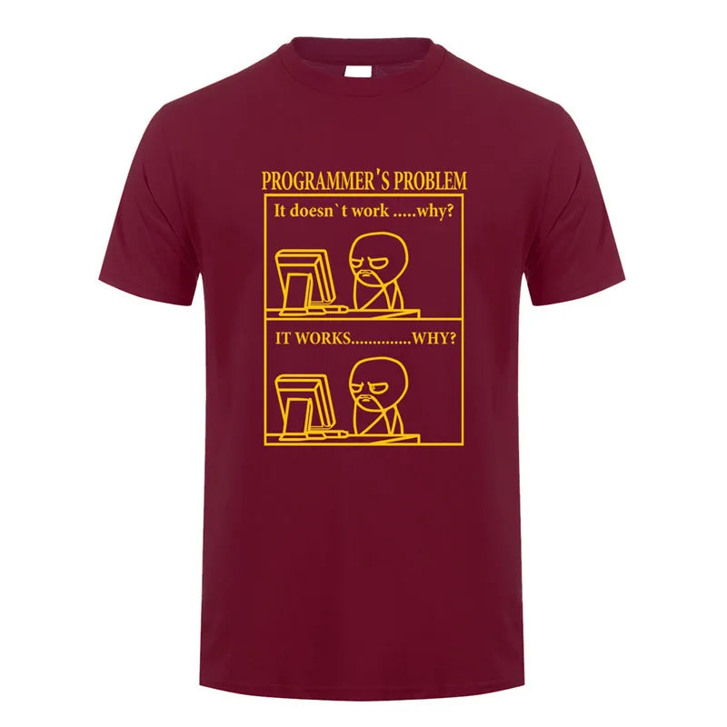 Funny Programmer Programming Developer T Shirt Men Cotton Short Sleeve Computer Geek T-Shirts Man Clothing JL-088