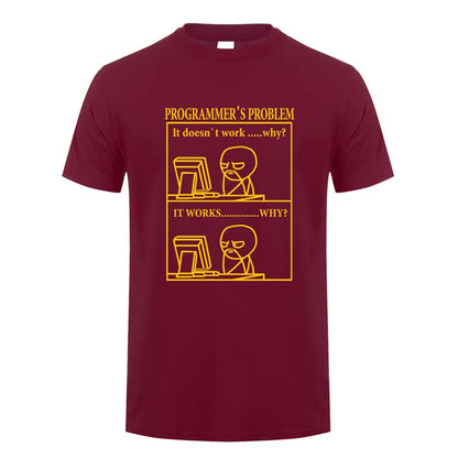 Funny Programmer Programming Developer T Shirt Men Cotton Short Sleeve Computer Geek T-Shirts Man Clothing JL-088