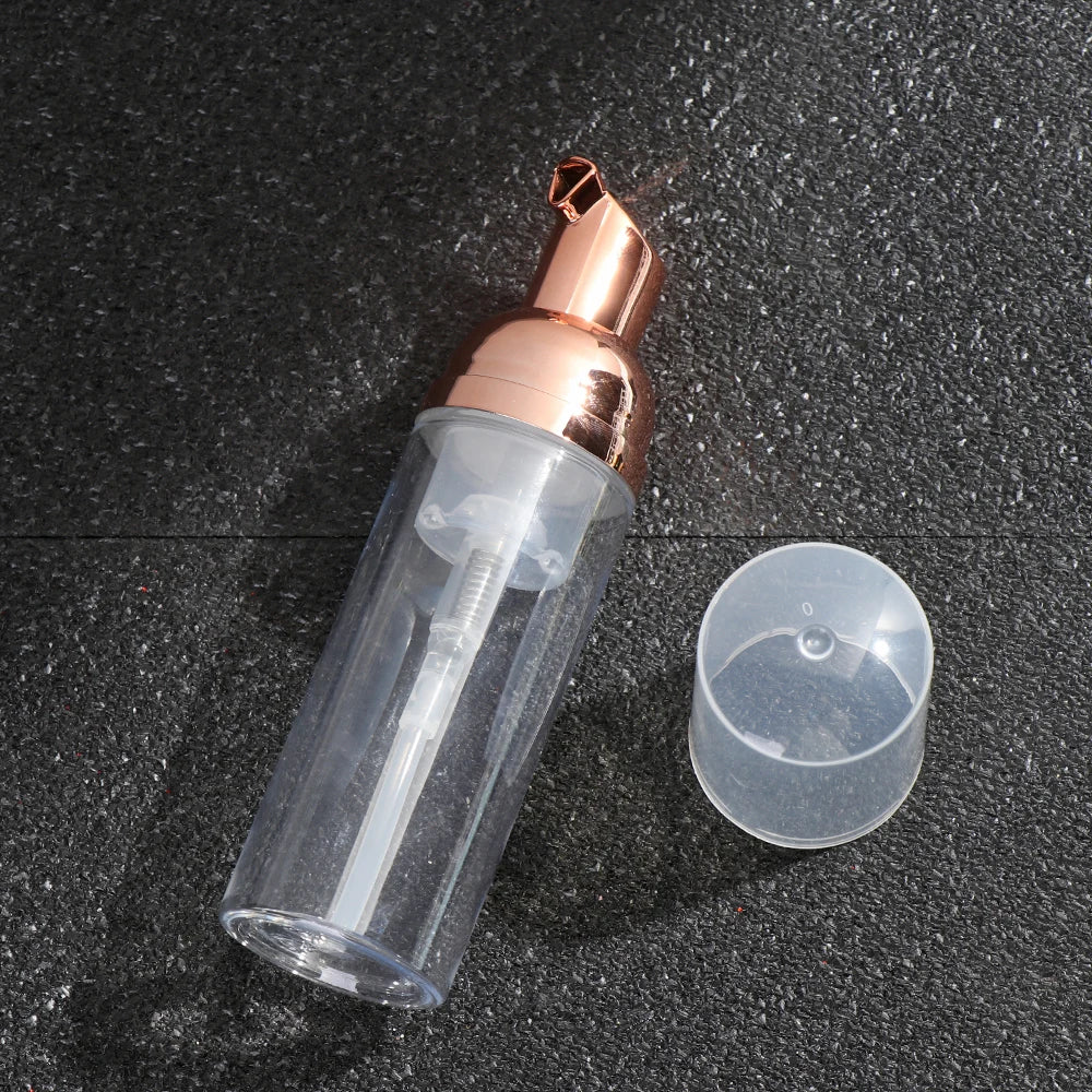 Foaming Bottle 1Pc Plastic Foam Pump Bottle Empty Face Eyelashes Cosmetic Bottle Cleaner Soap Dispenser Foam Bottle Rose Go