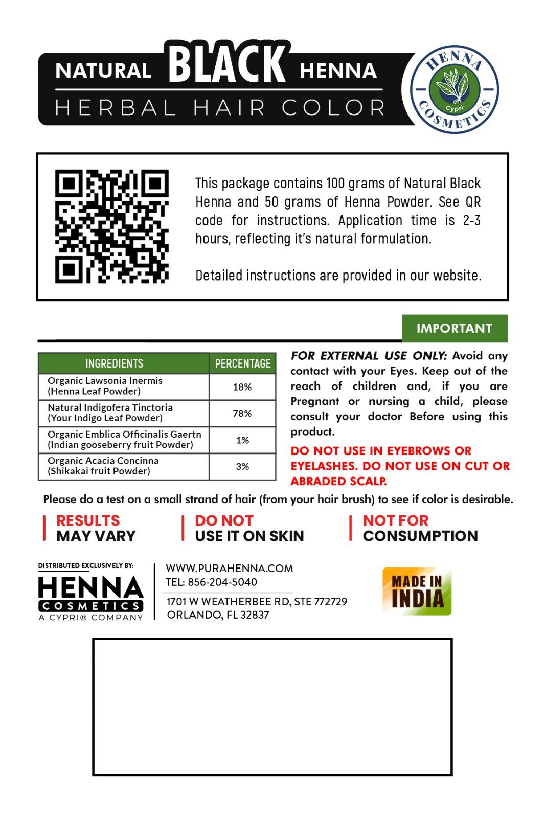 Henna Cosmetics Henna Hair Color & Beard Dye for Men | 100 Grams+50 Grams Bonus
