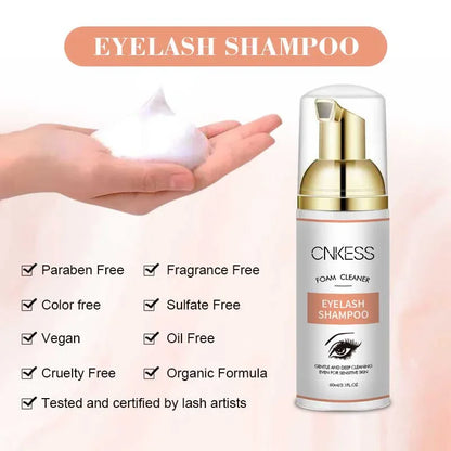 Wholesale 60ML Private Label Natural Oil Free Eyelash Foam Eyelash Extension Lash Bath Lash Foam Shampoo Cleanser