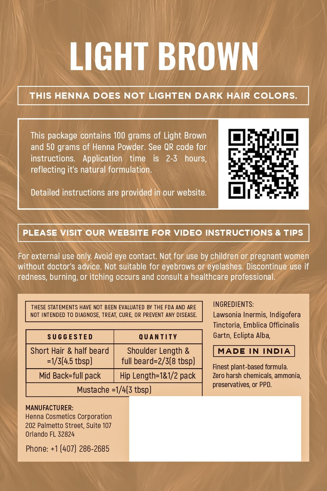 Henna Cosmetics Henna Hair Color & Beard Dye for Men | 100 Grams+50 Grams Bonus