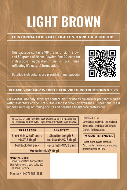 Henna Cosmetics Henna Hair Color & Beard Dye for Men | 100 Grams+50 Grams Bonus