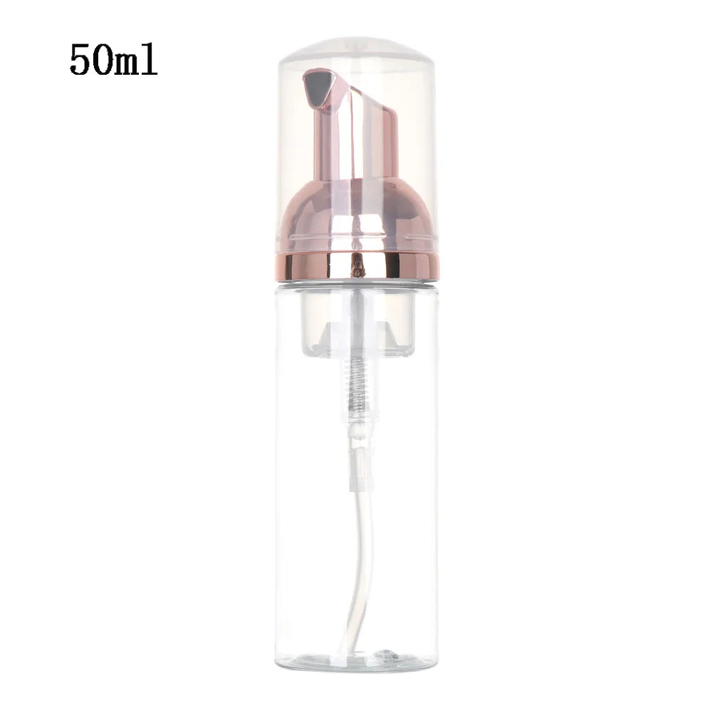 Foaming Bottle 1Pc Plastic Foam Pump Bottle Empty Face Eyelashes Cosmetic Bottle Cleaner Soap Dispenser Foam Bottle Rose Go