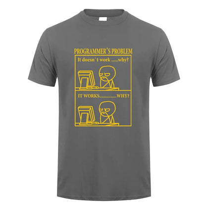 Funny Programmer Programming Developer T Shirt Men Cotton Short Sleeve Computer Geek T-Shirts Man Clothing JL-088