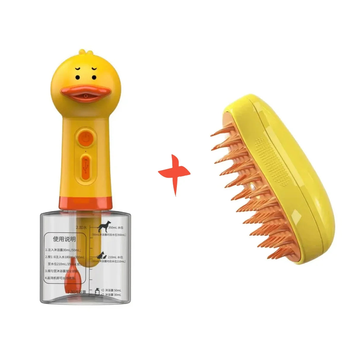Yellow Duck Electric Foam Machine ,Handhold Automatic Soap Dispenser Foam Machine Launcher for Cat & Dog Bathing Pet Accessories