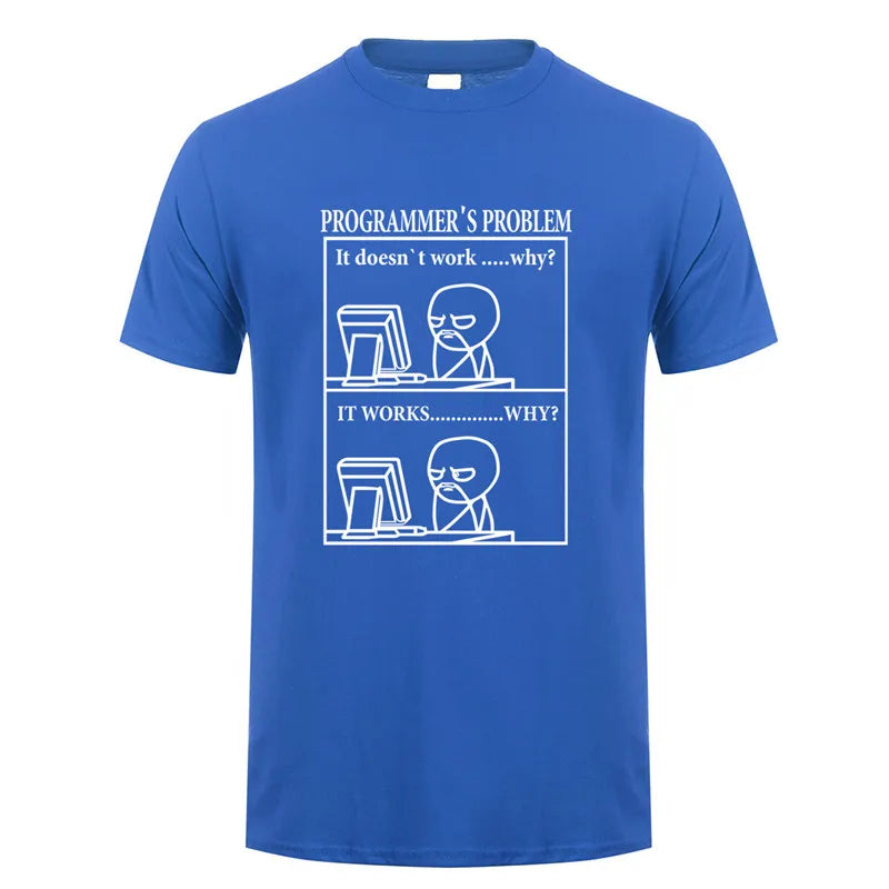 Funny Programmer Programming Developer T Shirt Men Cotton Short Sleeve Computer Geek T-Shirts Man Clothing JL-088